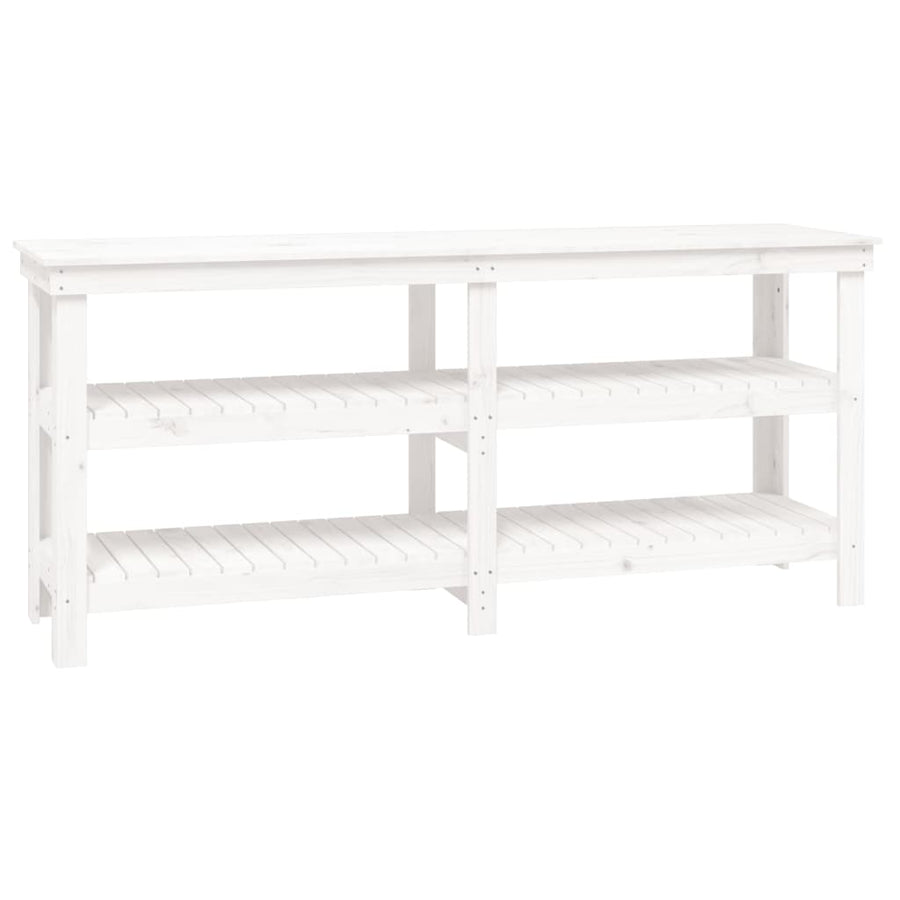Werkbank 181x50x80 cm massief grenenhout wit 181 x 50 x 80 cm Wit