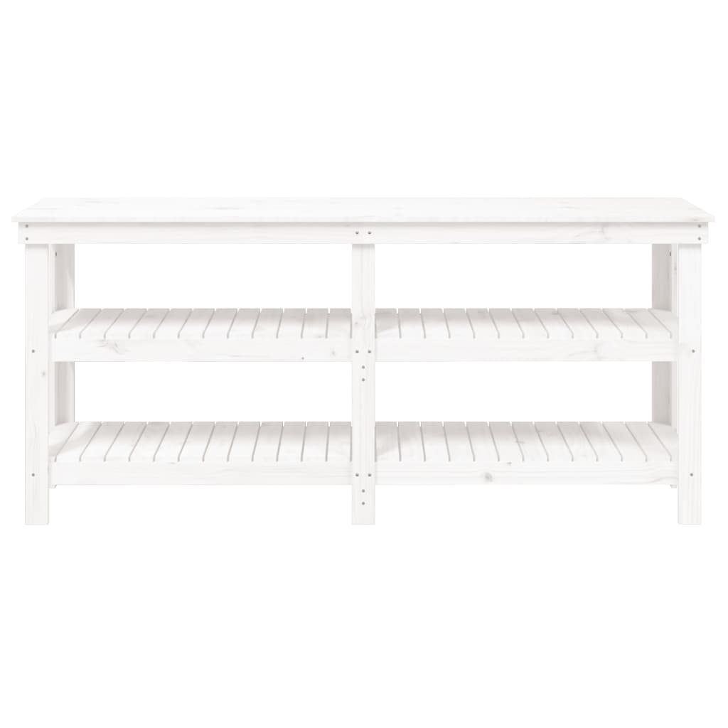 Werkbank 181x50x80 cm massief grenenhout wit 181 x 50 x 80 cm Wit