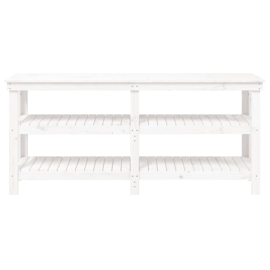 Werkbank 181x50x80 cm massief grenenhout wit 181 x 50 x 80 cm Wit