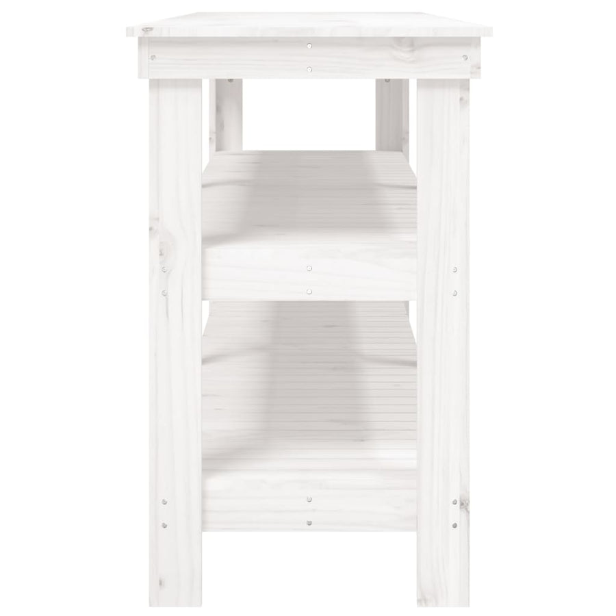 Werkbank 181x50x80 cm massief grenenhout wit 181 x 50 x 80 cm Wit