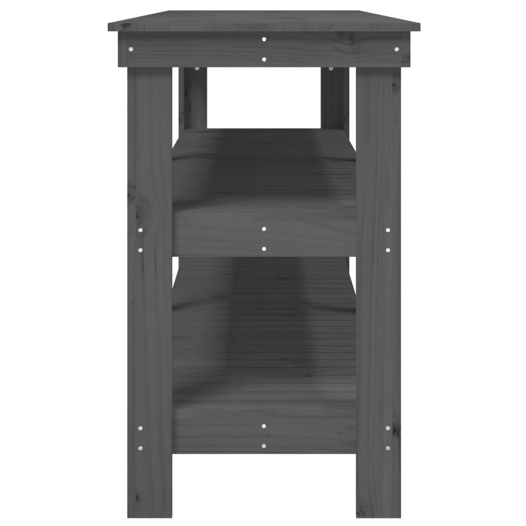 Werkbank 181x50x80 cm massief grenenhout grijs 181 x 50 x 80 cm Grijs