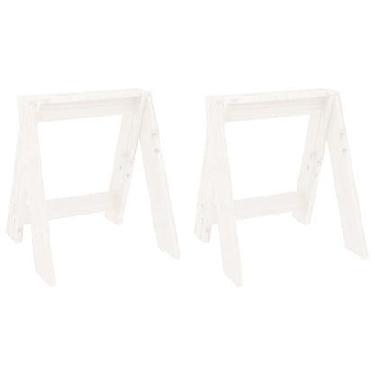 Krukken 2 St 40X40X45 Cm Massief Grenenhout Wit
