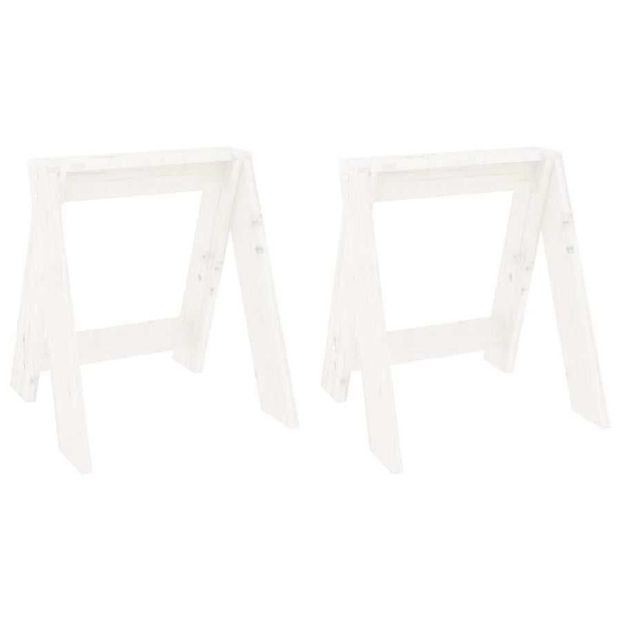 Krukken 2 St 40X40X45 Cm Massief Grenenhout Wit
