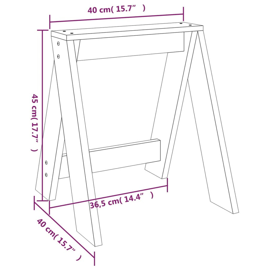 Krukken 2 St 40X40X45 Cm Massief Grenenhout Wit