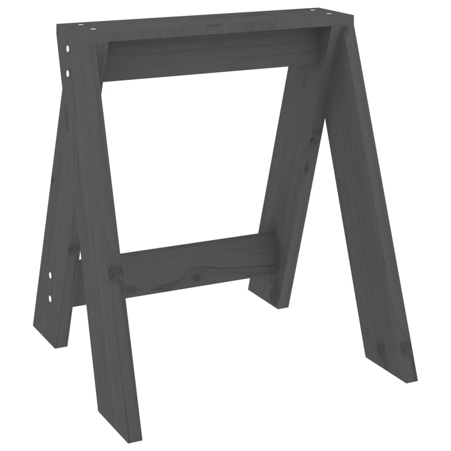 Krukken 2 St 40X40X45 Cm Massief Grenenhout Grijs