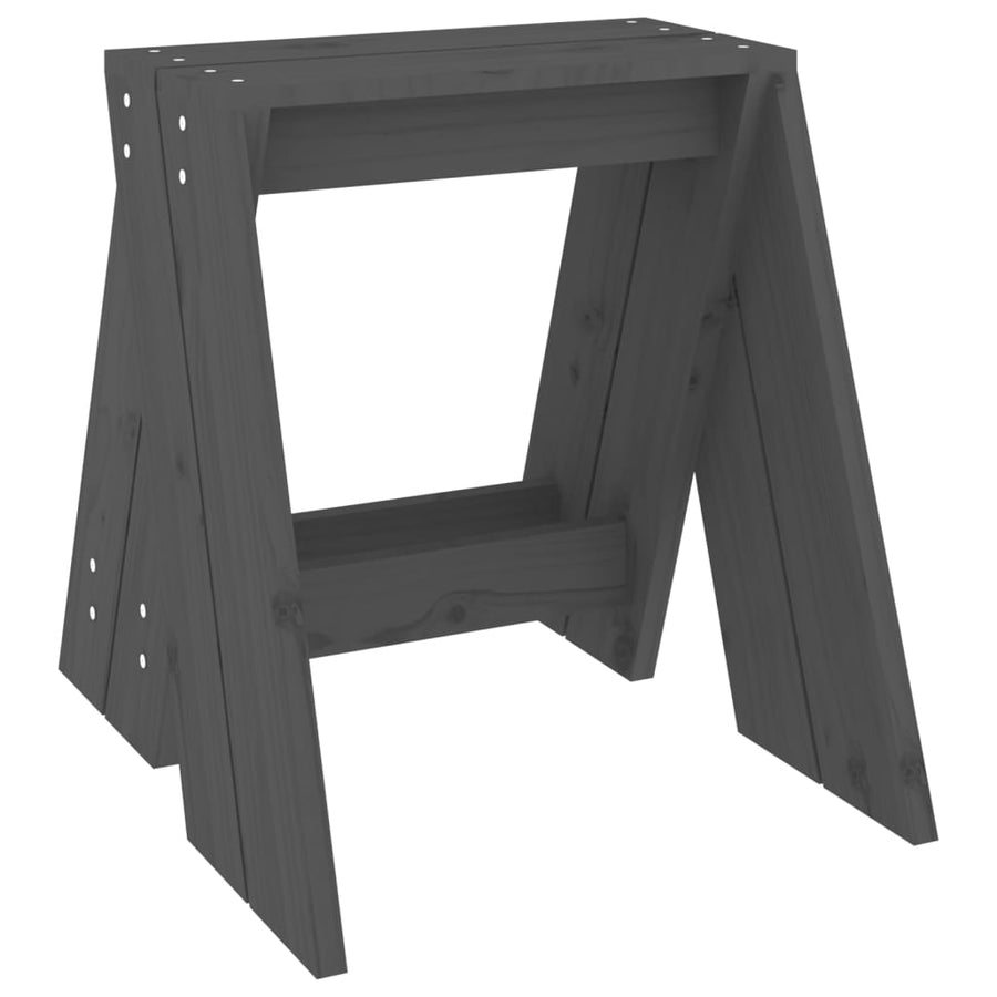 Krukken 2 St 40X40X45 Cm Massief Grenenhout Grijs