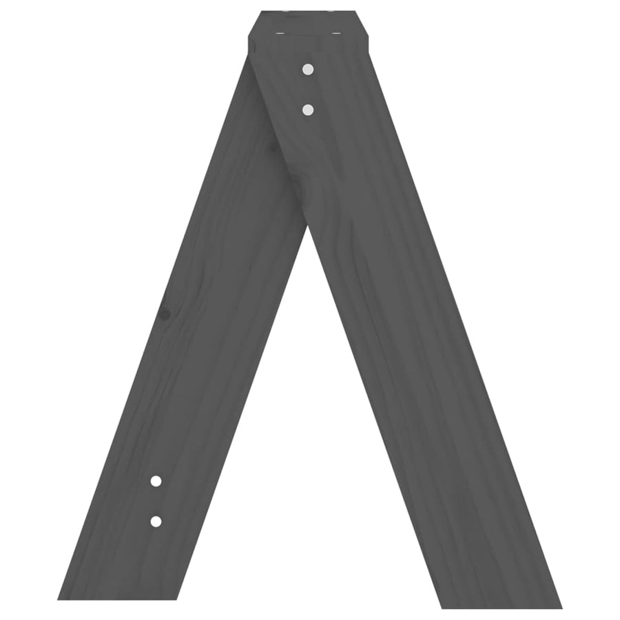 Krukken 2 St 40X40X45 Cm Massief Grenenhout Grijs