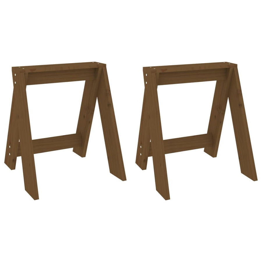 Krukken 2 St 40X40X45 Cm Massief Grenenhout Honingbruin