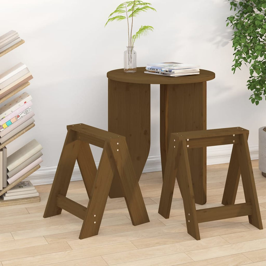 Krukken 2 St 40X40X45 Cm Massief Grenenhout Honingbruin