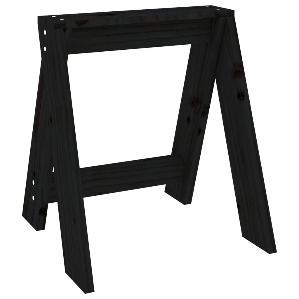 Krukken 2 St 40X40X45 Cm Massief Grenenhout Zwart