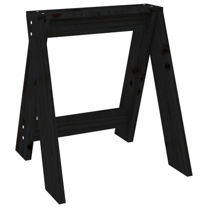 Krukken 2 St 40X40X45 Cm Massief Grenenhout Zwart