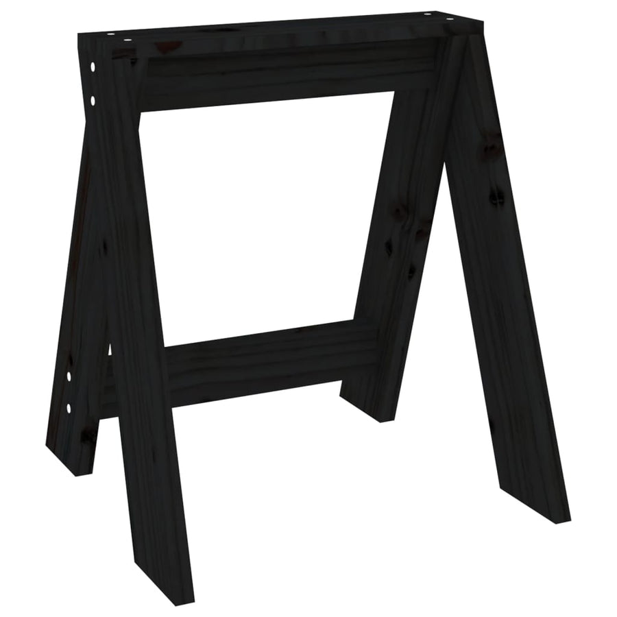 Krukken 2 St 40X40X45 Cm Massief Grenenhout Zwart