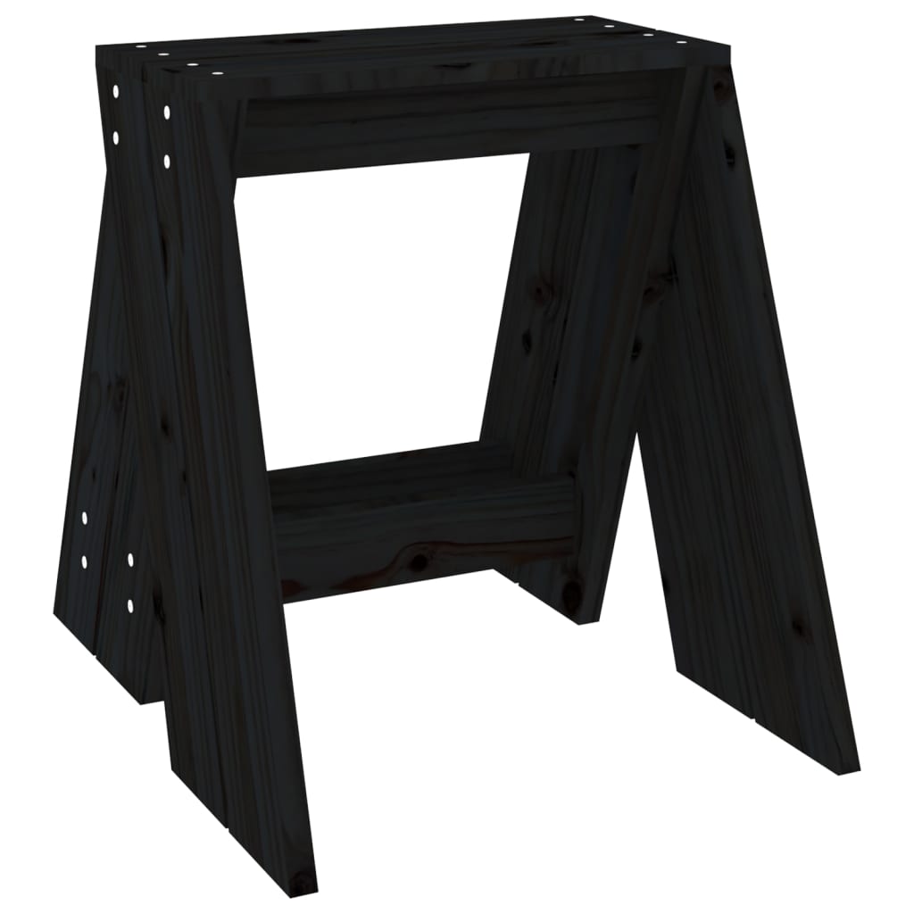 Krukken 2 St 40X40X45 Cm Massief Grenenhout Zwart