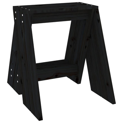 Krukken 2 St 40X40X45 Cm Massief Grenenhout Zwart
