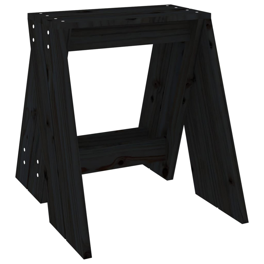 Krukken 2 St 40X40X45 Cm Massief Grenenhout Zwart