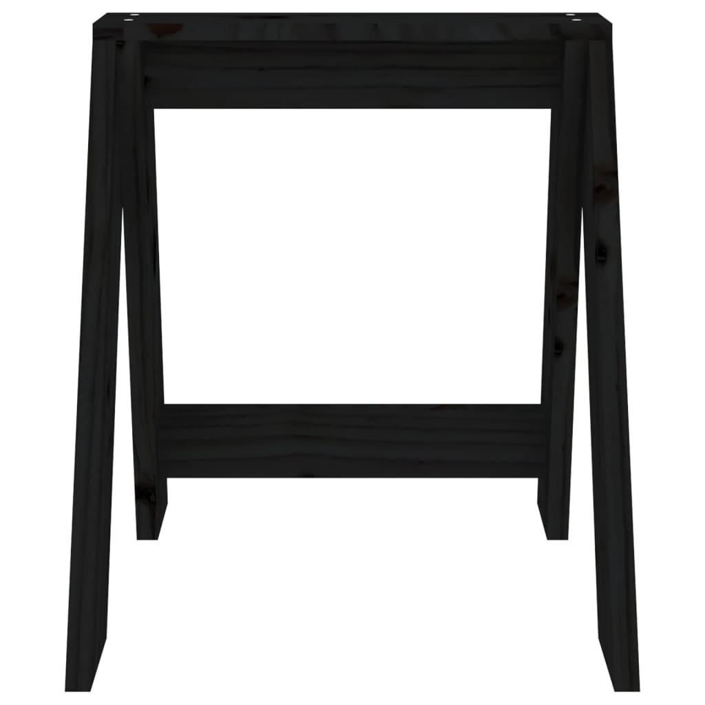 Krukken 2 St 40X40X45 Cm Massief Grenenhout Zwart