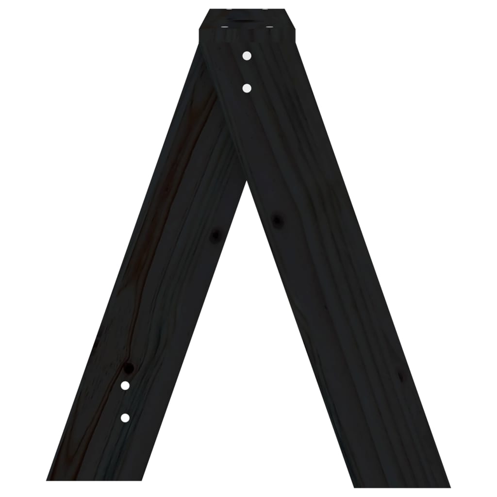 Krukken 2 St 40X40X45 Cm Massief Grenenhout Zwart