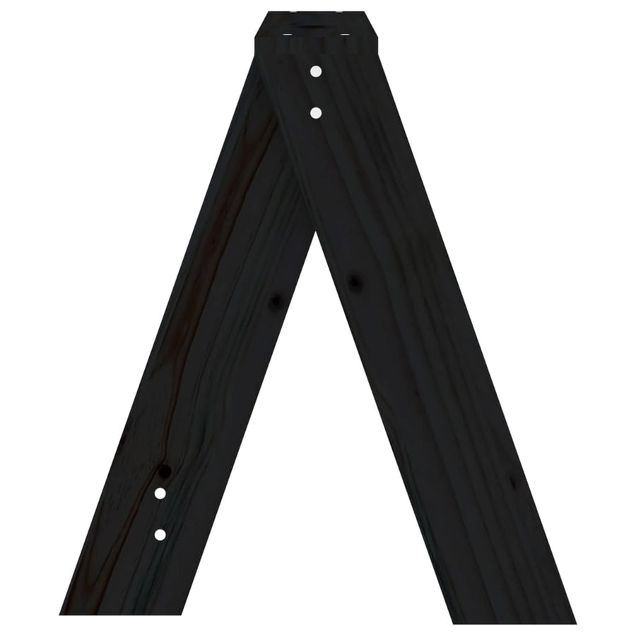 Krukken 2 St 40X40X45 Cm Massief Grenenhout Zwart