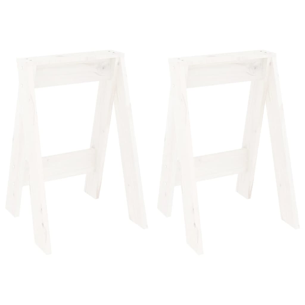 Krukken 2 St 40X40X60 Cm Massief Grenenhout Wit