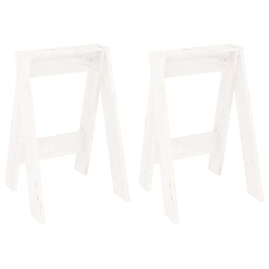 Krukken 2 St 40X40X60 Cm Massief Grenenhout Wit