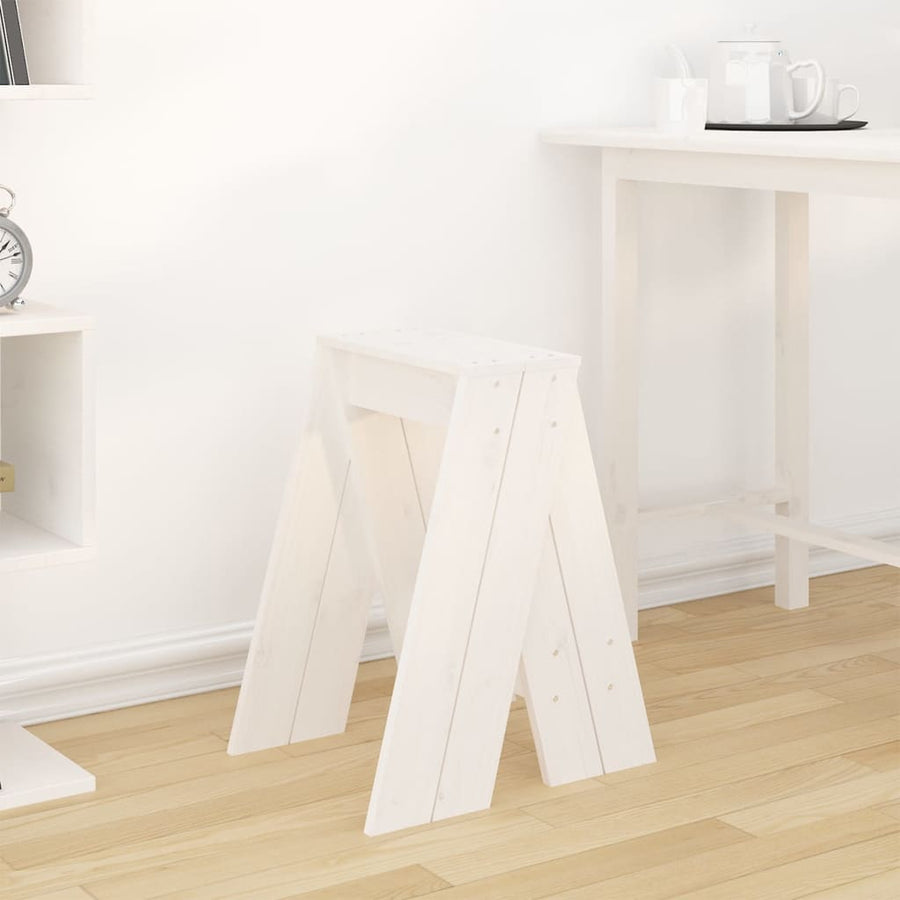 Krukken 2 St 40X40X60 Cm Massief Grenenhout Wit