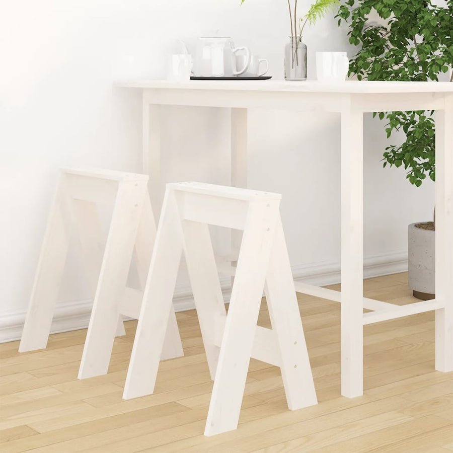 Krukken 2 St 40X40X60 Cm Massief Grenenhout Wit