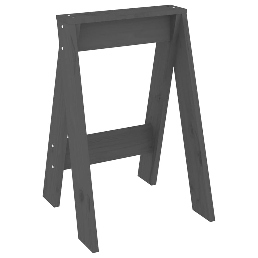 Krukken 2 St 40X40X60 Cm Massief Grenenhout Grijs