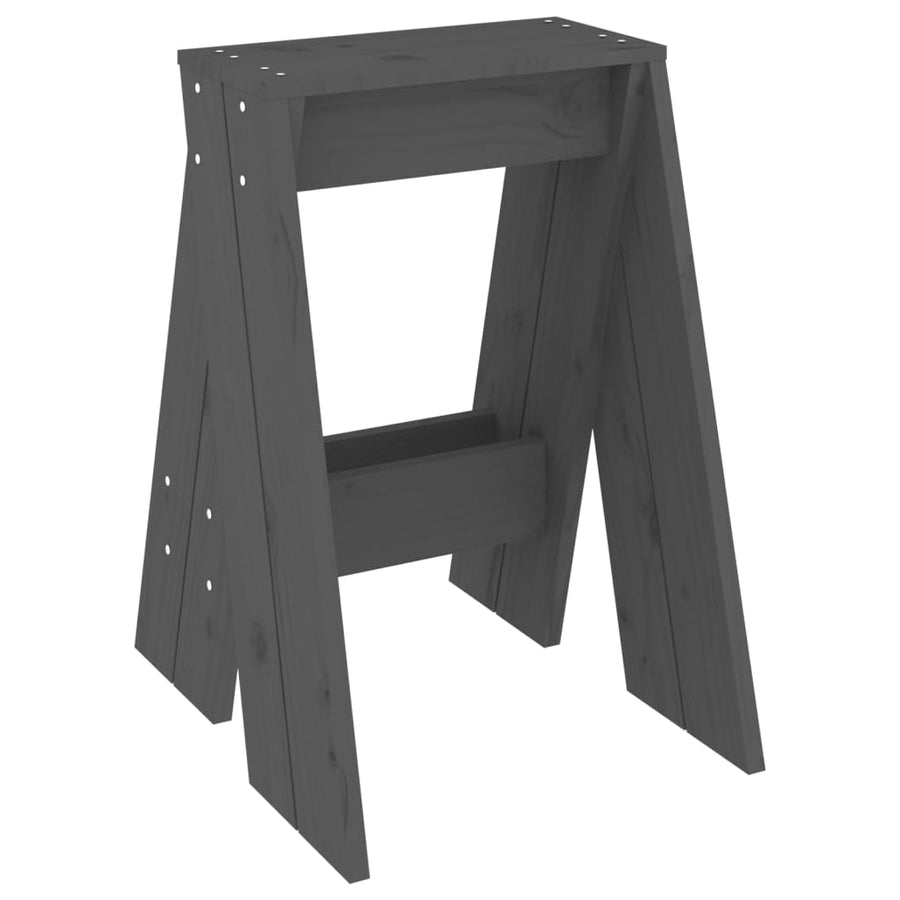Krukken 2 St 40X40X60 Cm Massief Grenenhout Grijs