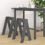 Krukken 2 st 40x40x60 cm massief grenenhout grijs
