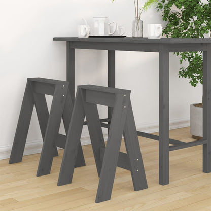 Krukken 2 St 40X40X60 Cm Massief Grenenhout Grijs