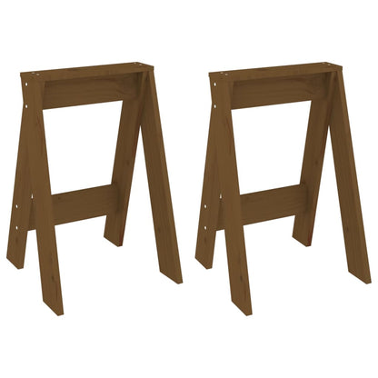 Krukken 2 St 40X40X60 Cm Massief Grenenhout Honingbruin