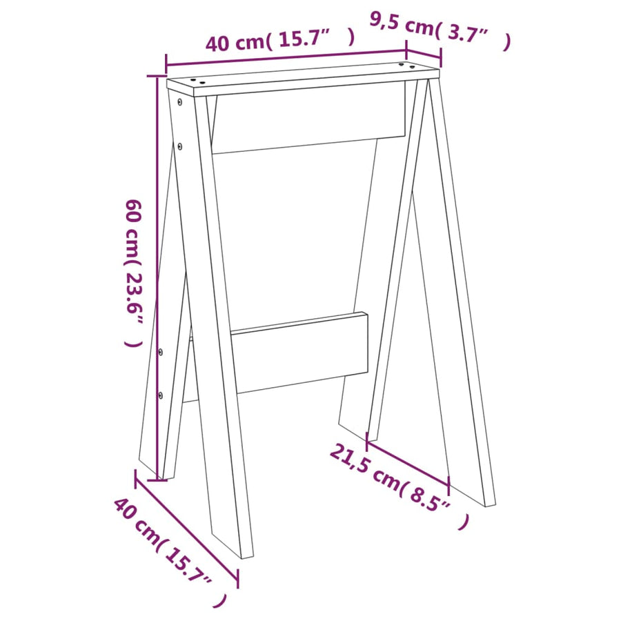 Krukken 2 St 40X40X60 Cm Massief Grenenhout Honingbruin