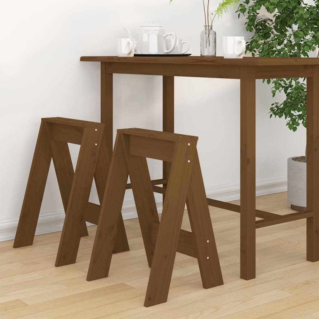 Krukken 2 St 40X40X60 Cm Massief Grenenhout Honingbruin