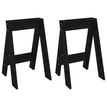Krukken 2 St 40X40X60 Cm Massief Grenenhout Zwart