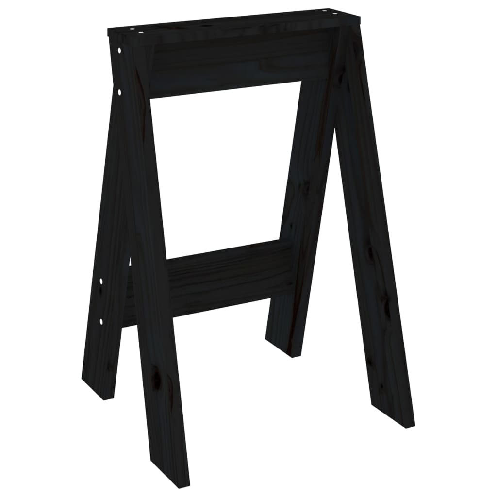 Krukken 2 St 40X40X60 Cm Massief Grenenhout Zwart