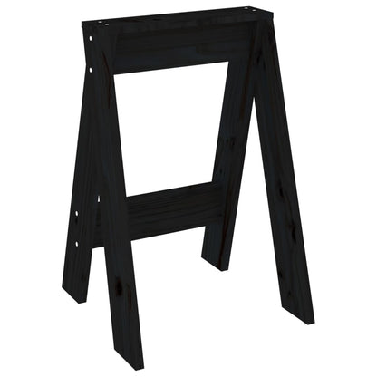 Krukken 2 St 40X40X60 Cm Massief Grenenhout Zwart