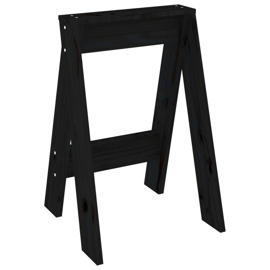 Krukken 2 St 40X40X60 Cm Massief Grenenhout Zwart