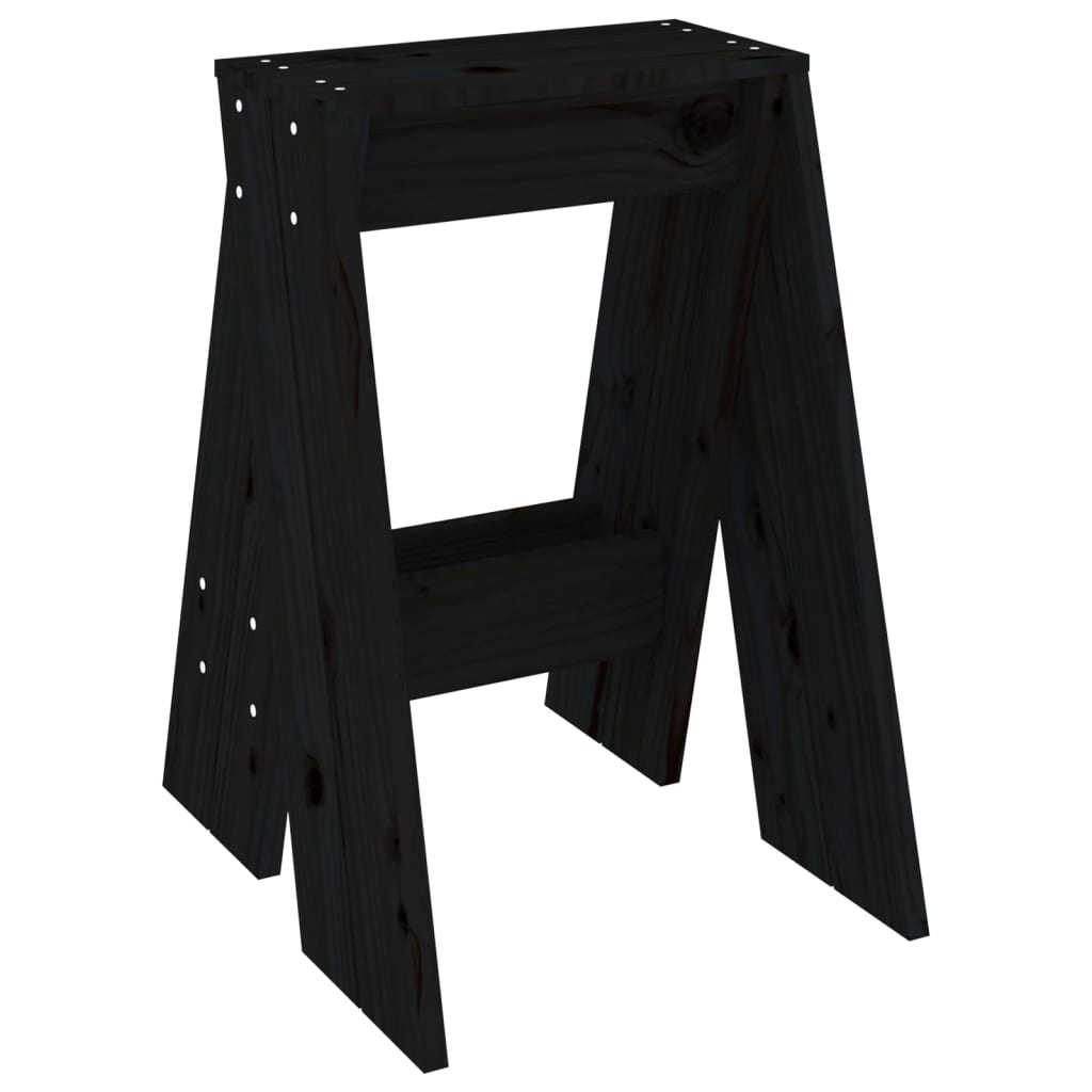 Krukken 2 St 40X40X60 Cm Massief Grenenhout Zwart