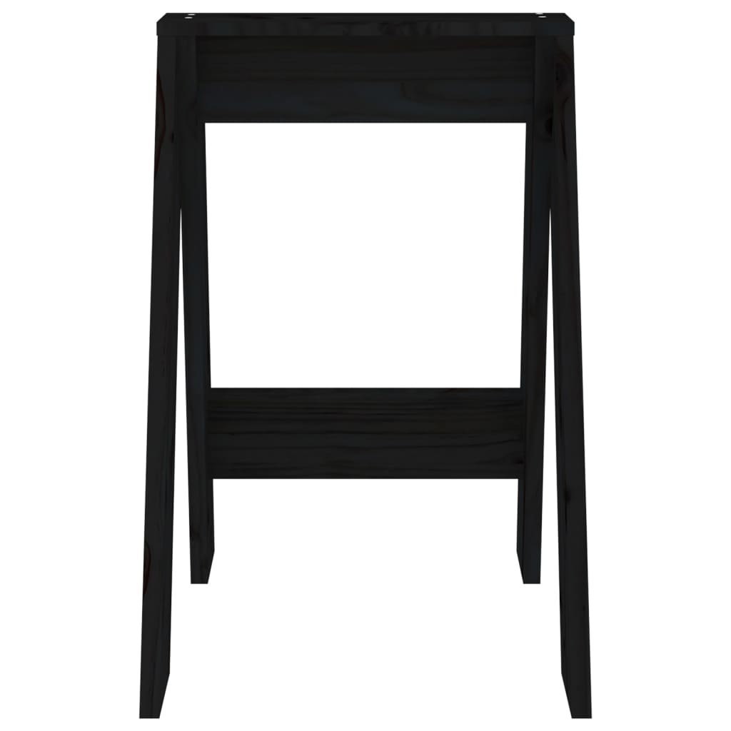 Krukken 2 St 40X40X60 Cm Massief Grenenhout Zwart