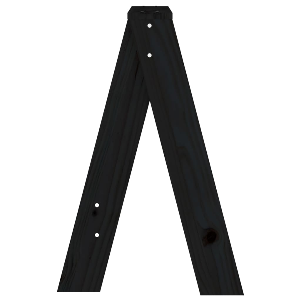 Krukken 2 St 40X40X60 Cm Massief Grenenhout Zwart