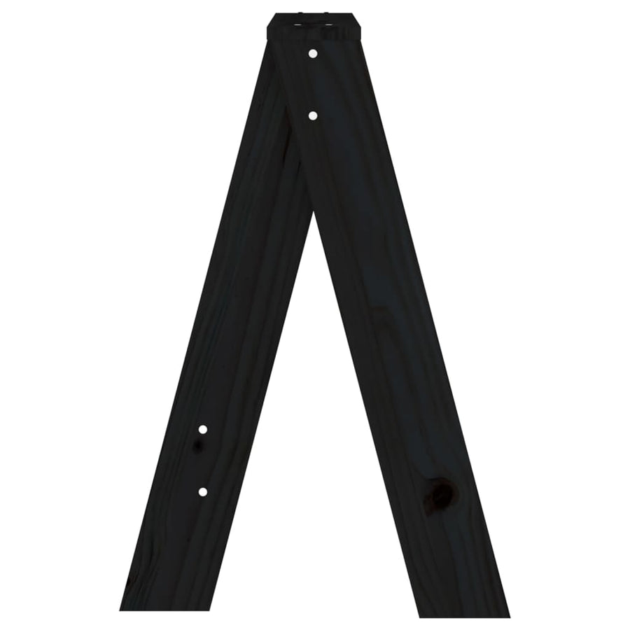 Krukken 2 St 40X40X60 Cm Massief Grenenhout Zwart