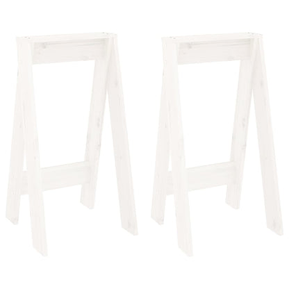 Krukken 2 St 40X40X75 Cm Massief Grenenhout Wit