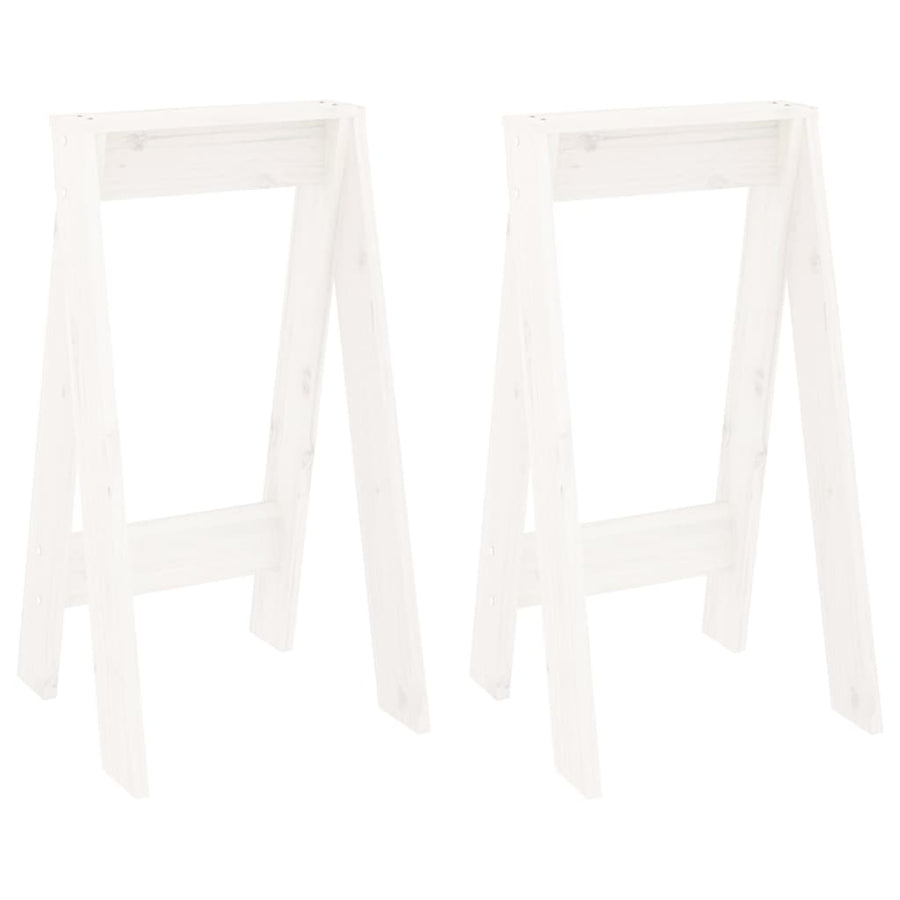 Krukken 2 St 40X40X75 Cm Massief Grenenhout Wit