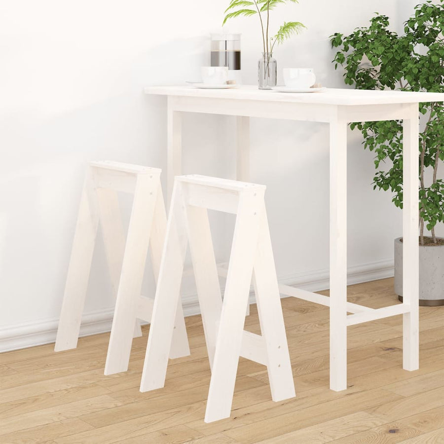 Krukken 2 St 40X40X75 Cm Massief Grenenhout Wit