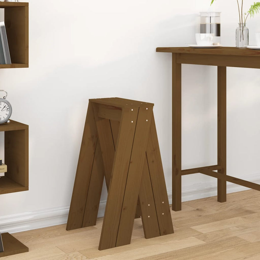 Krukken 2 St 40X40X75 Cm Massief Grenenhout Honingbruin