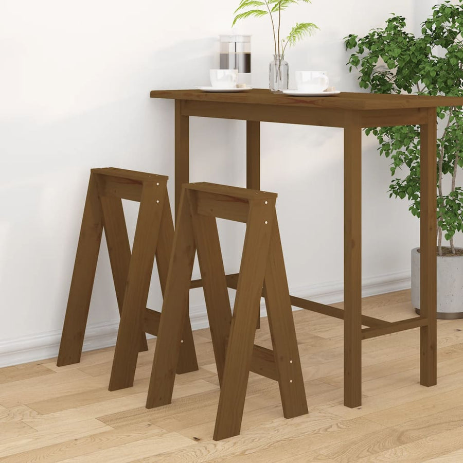 Krukken 2 St 40X40X75 Cm Massief Grenenhout Honingbruin