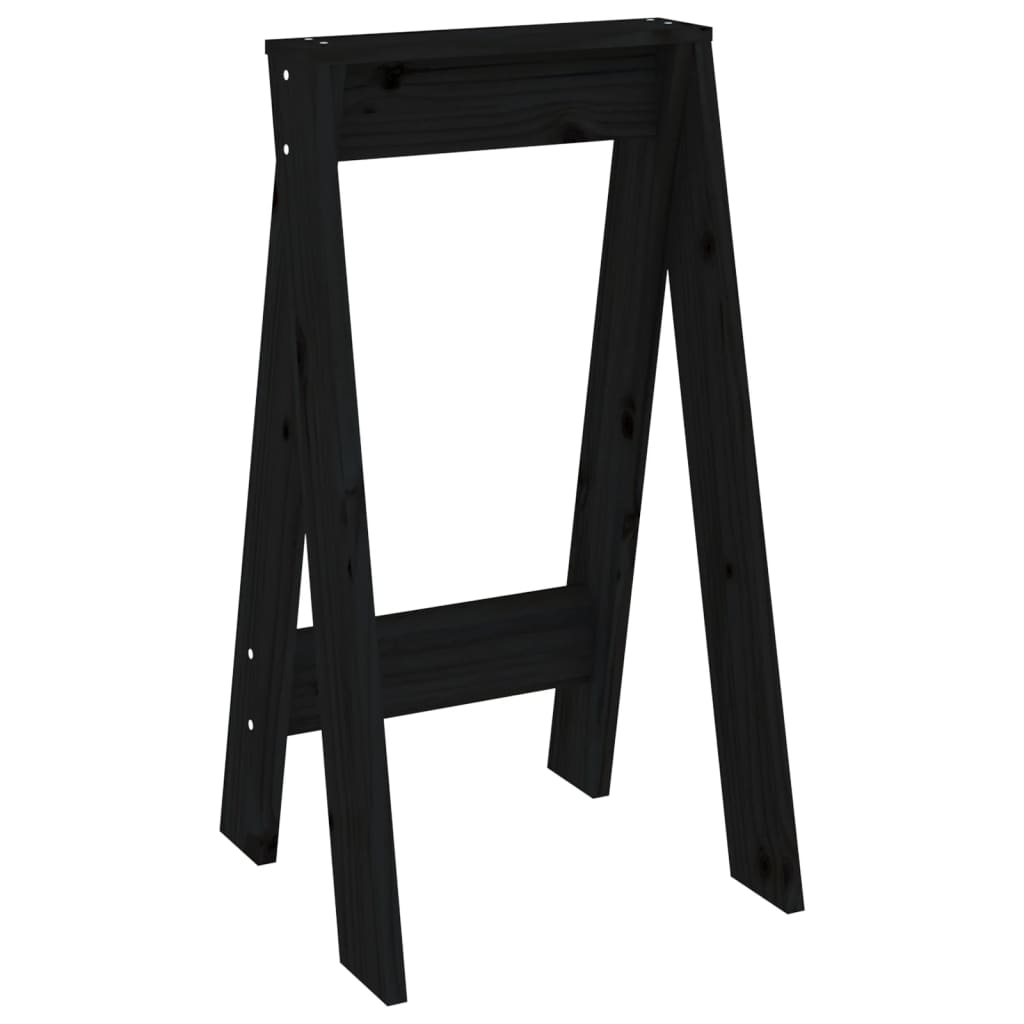 Krukken 2 St 40X40X75 Cm Massief Grenenhout Zwart