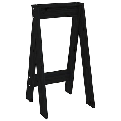Krukken 2 St 40X40X75 Cm Massief Grenenhout Zwart