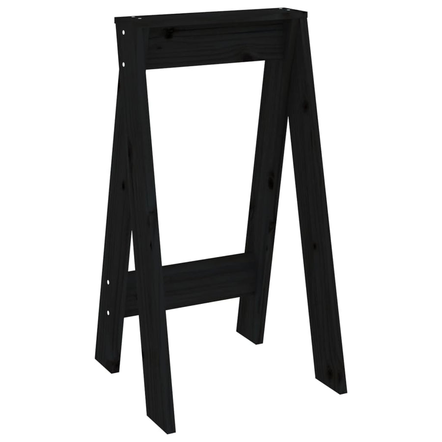 Krukken 2 St 40X40X75 Cm Massief Grenenhout Zwart