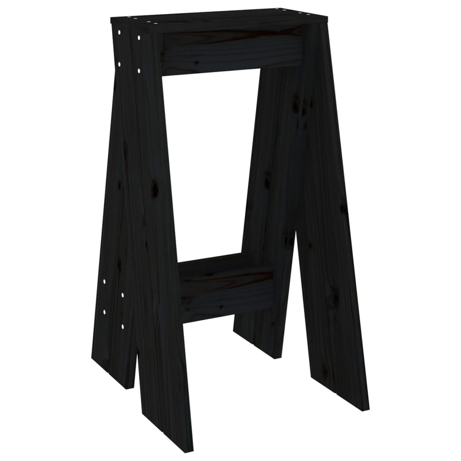 Krukken 2 St 40X40X75 Cm Massief Grenenhout Zwart